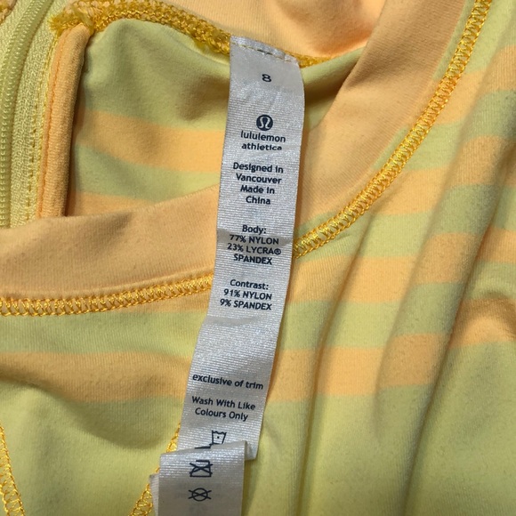 Lululemon yellow, size 8 Longsleeve zippered top - Picture 3 of 5